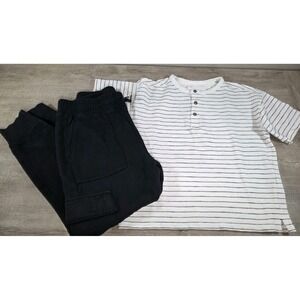 Zara Striped Henley & Abercrombie Kids Cargo Joggers Bundle 8 9 10